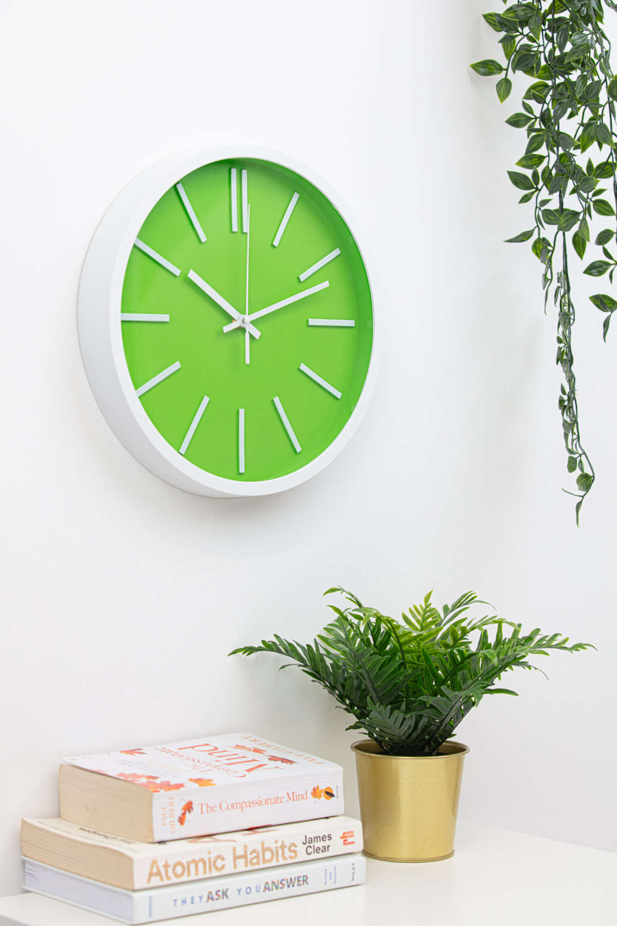 green wall clock