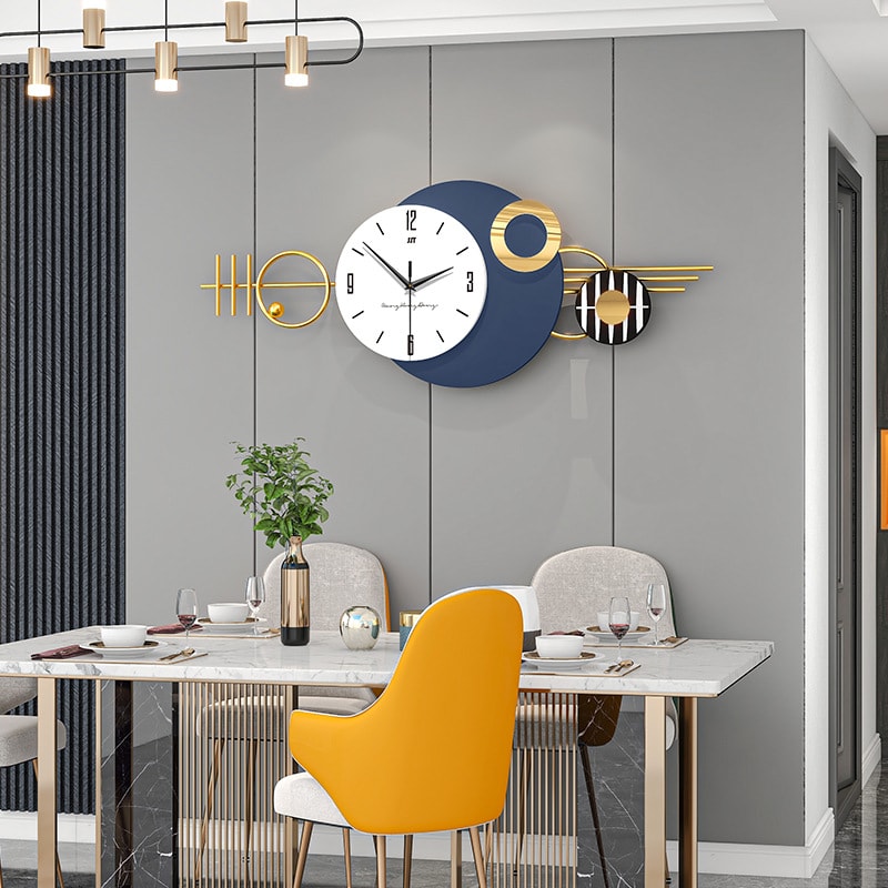 Blue Gold wall clock large