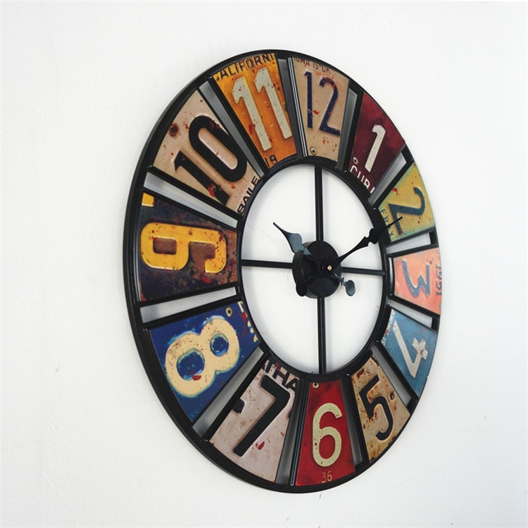 Large Vintage Metal Wall Clock1
