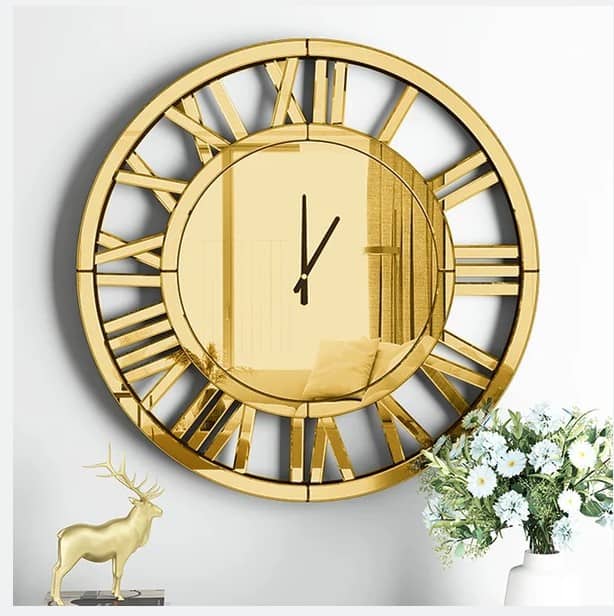 acrylic gold wall clock
